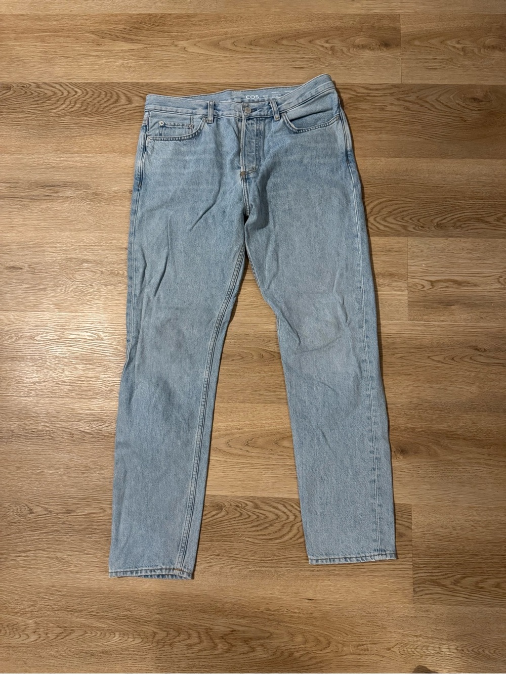 COS Men's Straight Jeans in Light Wash Blue
